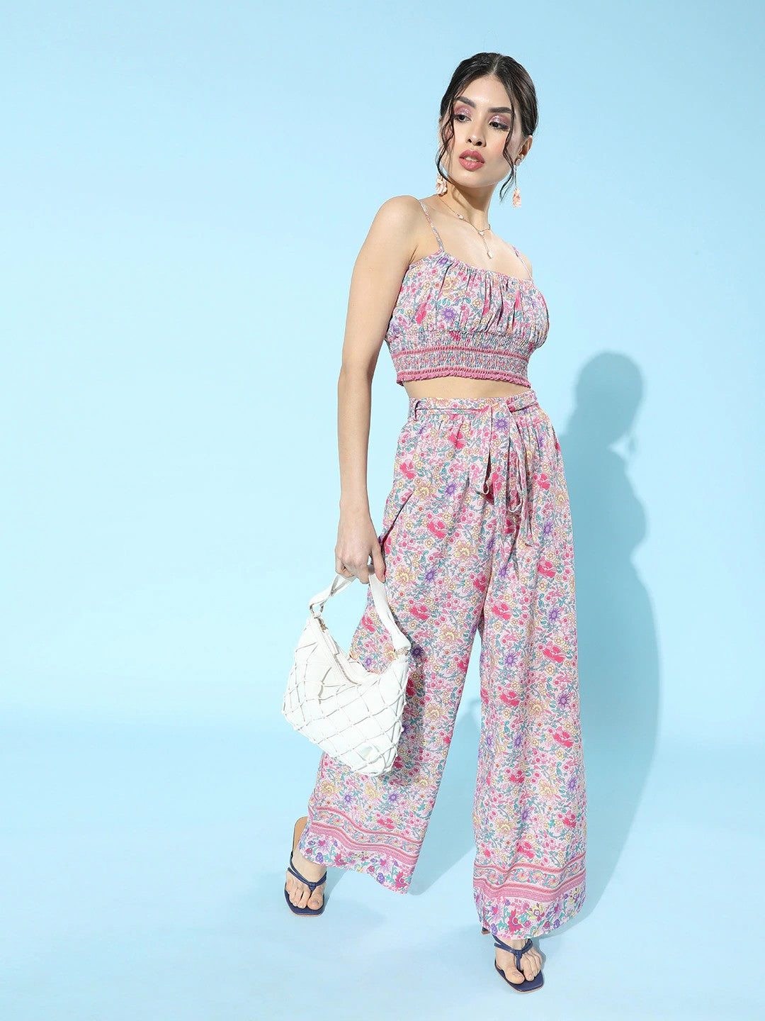 Round Neck T-Shirt and Floral Pants Lounge Set – The Gypsy Den